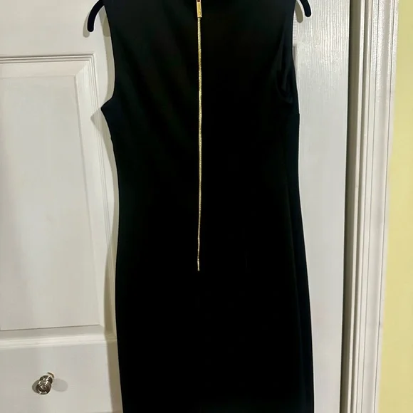 Calvin Klein Black Sleeveless Scuba Sheath Dress - Picture 2 of 4